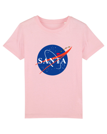 NASA Logo with SANTA claus sleigh and rockets Cotton Pink
