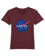 NASA Logo with SANTA claus sleigh and rockets Tricou mânecă scurtă guler V Bărbat Presenter