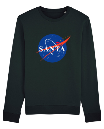 NASA Logo with SANTA claus sleigh and rockets Black