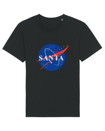 NASA Logo with SANTA claus sleigh and rockets Black