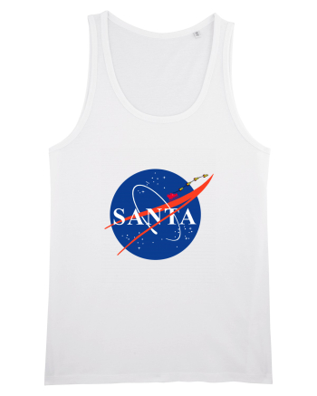 NASA Logo with SANTA claus sleigh and rockets White