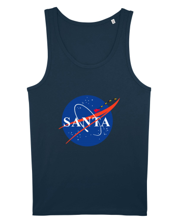 NASA Logo with SANTA claus sleigh and rockets Navy