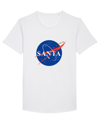 NASA Logo with SANTA claus sleigh and rockets White