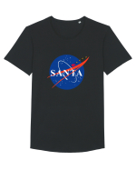 NASA Logo with SANTA claus sleigh and rockets Tricou mânecă scurtă guler larg Bărbat Skater