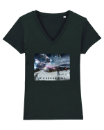 skiing time T-Shirt Tricou mânecă scurtă guler V Damă Evoker