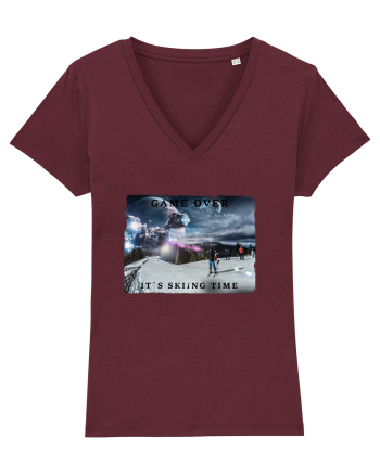 skiing time T-Shirt Burgundy