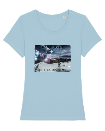 skiing time T-Shirt Sky Blue