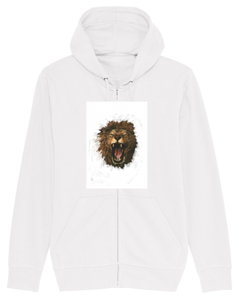 Furious lion White