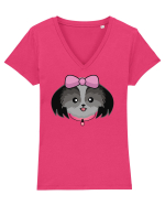 Cute dog  Tricou mânecă scurtă guler V Damă Evoker