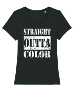 Straight Outta Color Tricou mânecă scurtă guler larg fitted Damă Expresser