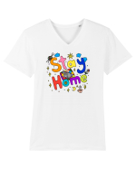 Stay Home Tricou mânecă scurtă guler V Bărbat Presenter