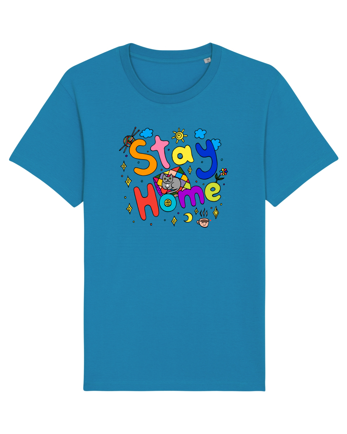 Tricou mânecă scurtă Unisex Rocker Azur