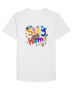 Stay Home Tricou mânecă scurtă guler larg Bărbat Skater