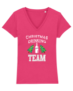 Christmas Drinking Team Tricou mânecă scurtă guler V Damă Evoker
