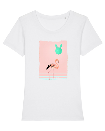 Flamingo Roz și Balonul Cactus  White