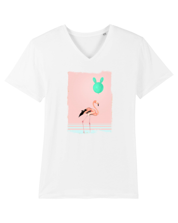 Flamingo Roz și Balonul Cactus  White
