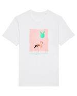 Flamingo Roz și Balonul Cactus  Tricou mânecă scurtă Unisex Rocker