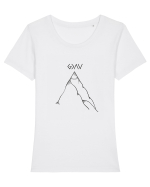 “G>∧∨” Tricou mânecă scurtă guler larg fitted Damă Expresser