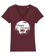 Happy Camper Tricou mânecă scurtă guler V Damă Evoker