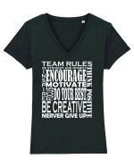 Team Rules Tricou mânecă scurtă guler V Damă Evoker