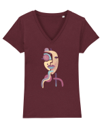 Textura personalității Tricou mânecă scurtă guler V Damă Evoker