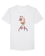 Textura personalității Tricou mânecă scurtă guler larg Bărbat Skater