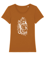 Inima Tricou mânecă scurtă guler larg fitted Damă Expresser