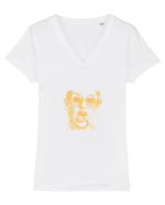 Sassy glasses Tricou mânecă scurtă guler V Damă Evoker