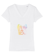 Sassy glasses - hipser mood Tricou mânecă scurtă guler V Damă Evoker
