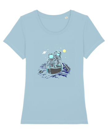Sailing Across The Galaxy Sky Blue
