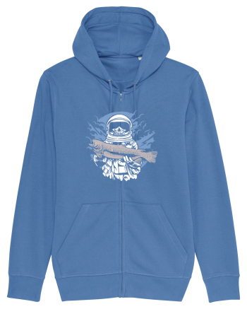 Skull Face Astronaut Fishing Bright Blue