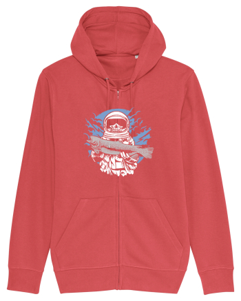 Skull Face Astronaut Fishing Carmine Red