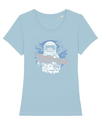 Skull Face Astronaut Fishing Sky Blue