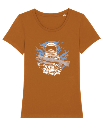 Skull Face Astronaut Fishing Roasted Orange