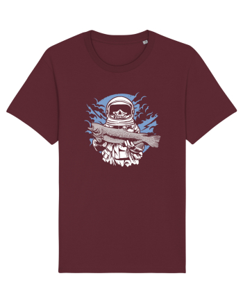 Skull Face Astronaut Fishing Burgundy