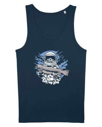 Skull Face Astronaut Fishing Navy