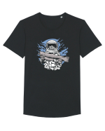 Skull Face Astronaut Fishing Tricou mânecă scurtă guler larg Bărbat Skater