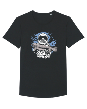 Skull Face Astronaut Fishing Black