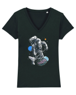 Astronaut Jellyfish Catcher Tricou mânecă scurtă guler V Damă Evoker