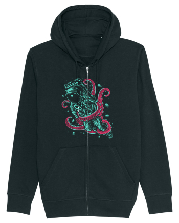 Astronaut Space Octopus Fight Black
