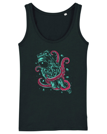 Astronaut Space Octopus Fight Black