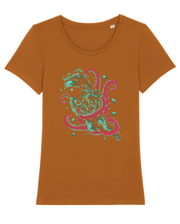 Astronaut Space Octopus Fight Roasted Orange