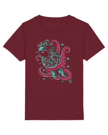 Astronaut Space Octopus Fight Burgundy