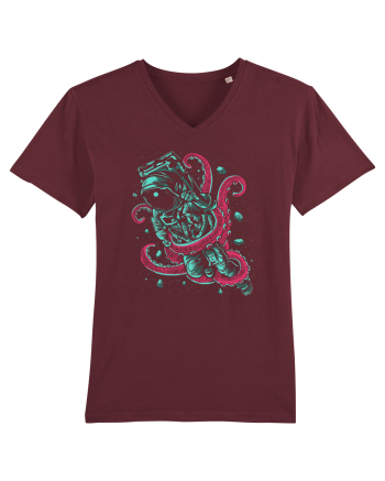 Astronaut Space Octopus Fight Burgundy