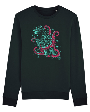 Astronaut Space Octopus Fight Black
