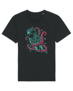 Astronaut Space Octopus Fight Tricou mânecă scurtă Unisex Rocker