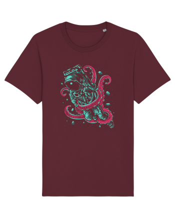 Astronaut Space Octopus Fight Burgundy