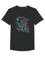Astronaut Space Octopus Fight Tricou mânecă scurtă guler larg Bărbat Skater