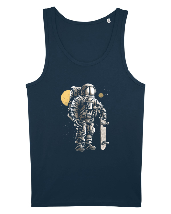 Astronaut Skater Retro Wood Style Navy
