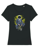 Office Astronaut Biker Tricou mânecă scurtă guler larg fitted Damă Expresser